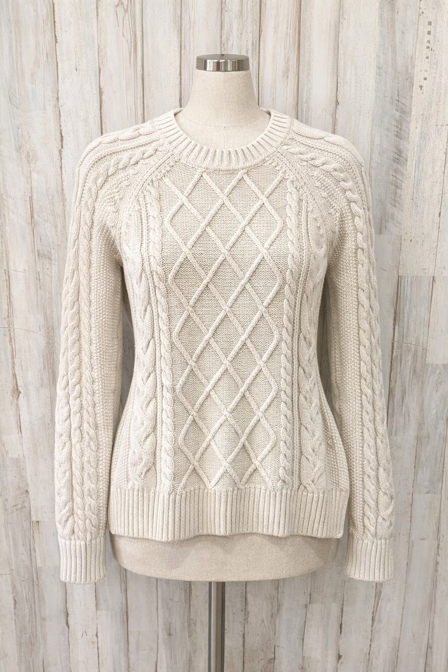 Gap Cream Cable Knit Clean Old Money Preppy Sweater Womens Small Academia